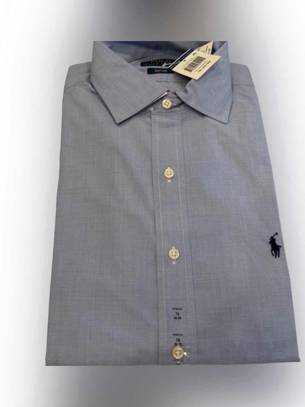 Polo Ralph Lauren Men’s Button Down Shirt Blue Pony Logo NWT Sz 16 34-35